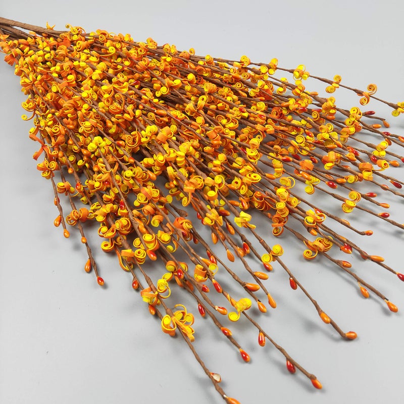 NOLAST 10pcs Artificial Flowers Fake Flower Faux Tall Flowers Branches Long Stems for Vase Wedding Home Office Party Hotel Restaurant Decoration (Orange) - Image 4
